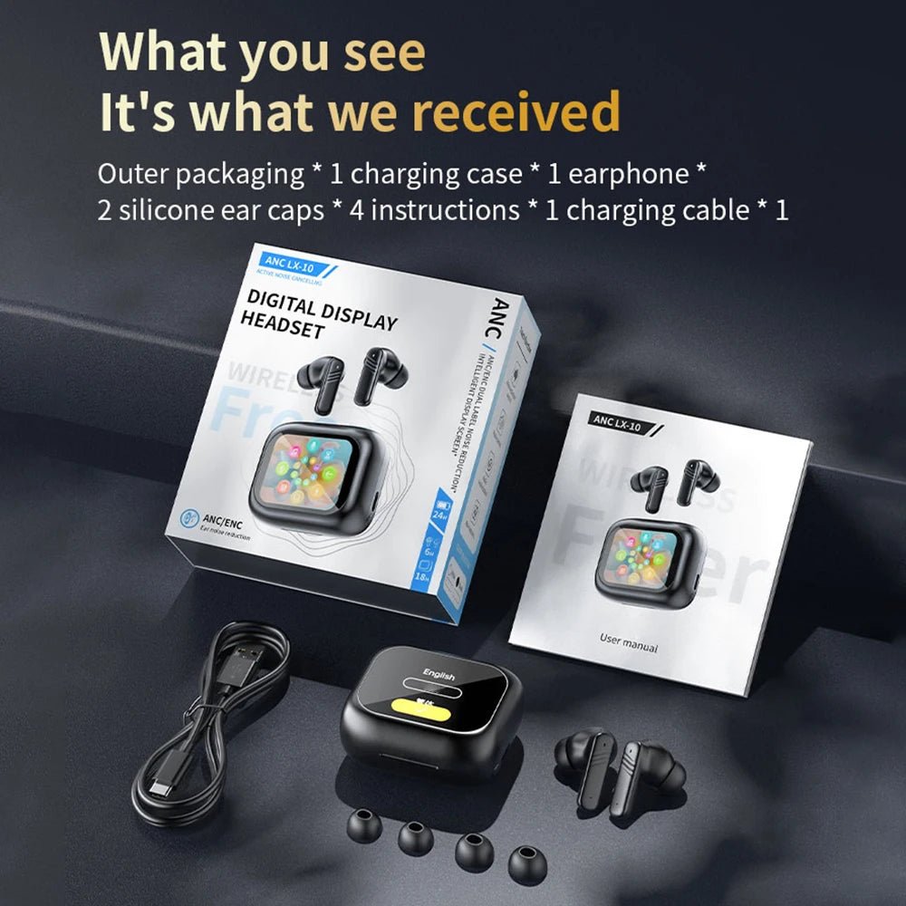 Wireless Earbuds With Touch Screen In - Ear Earphone ANC Noise Cancellation Long Battery ENC Mic Compatible For IOS Android - Lo Shop Desiderato - Wireless Earbuds With Touch Screen In - Ear Earphone ANC Noise Cancellation Long Battery ENC Mic Compatible For IOS Android - Lo Shop Desiderato - 