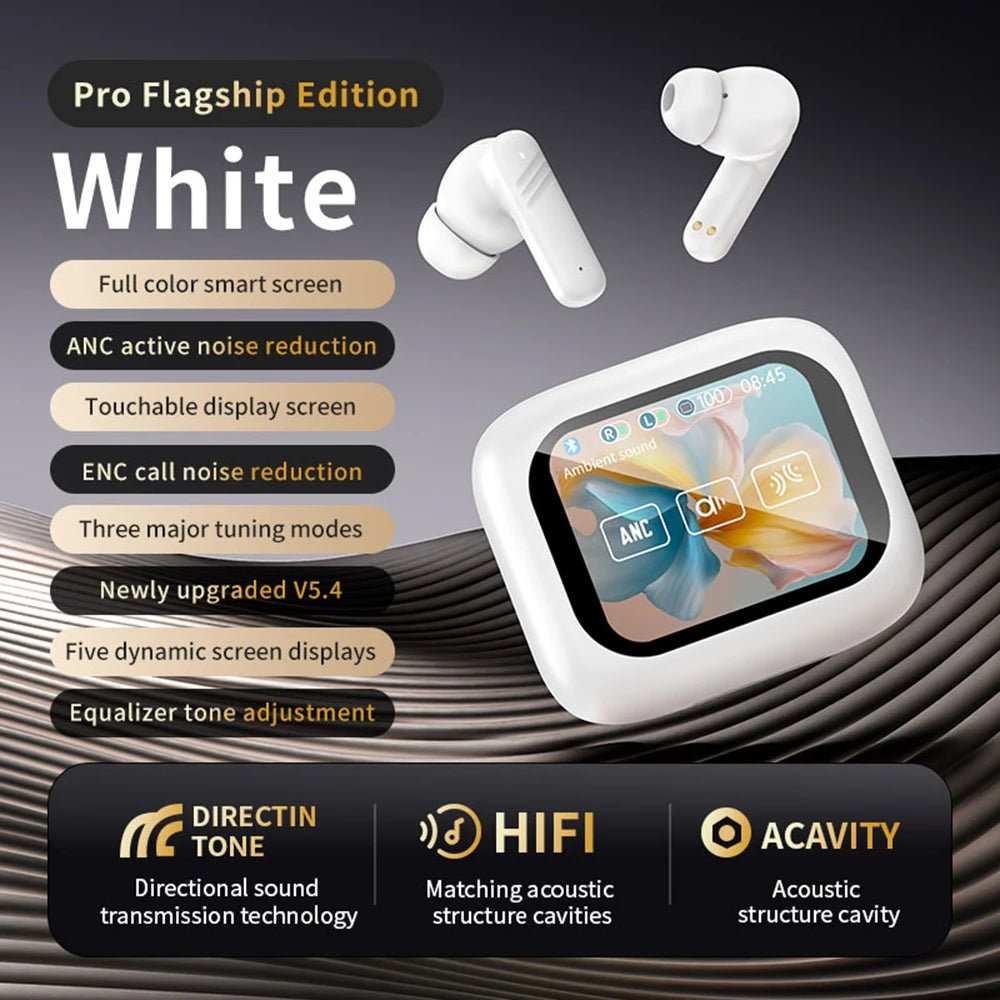 Wireless Earbuds With Touch Screen In - Ear Earphone ANC Noise Cancellation Long Battery ENC Mic Compatible For IOS Android - Lo Shop Desiderato - Wireless Earbuds With Touch Screen In - Ear Earphone ANC Noise Cancellation Long Battery ENC Mic Compatible For IOS Android - Lo Shop Desiderato - 