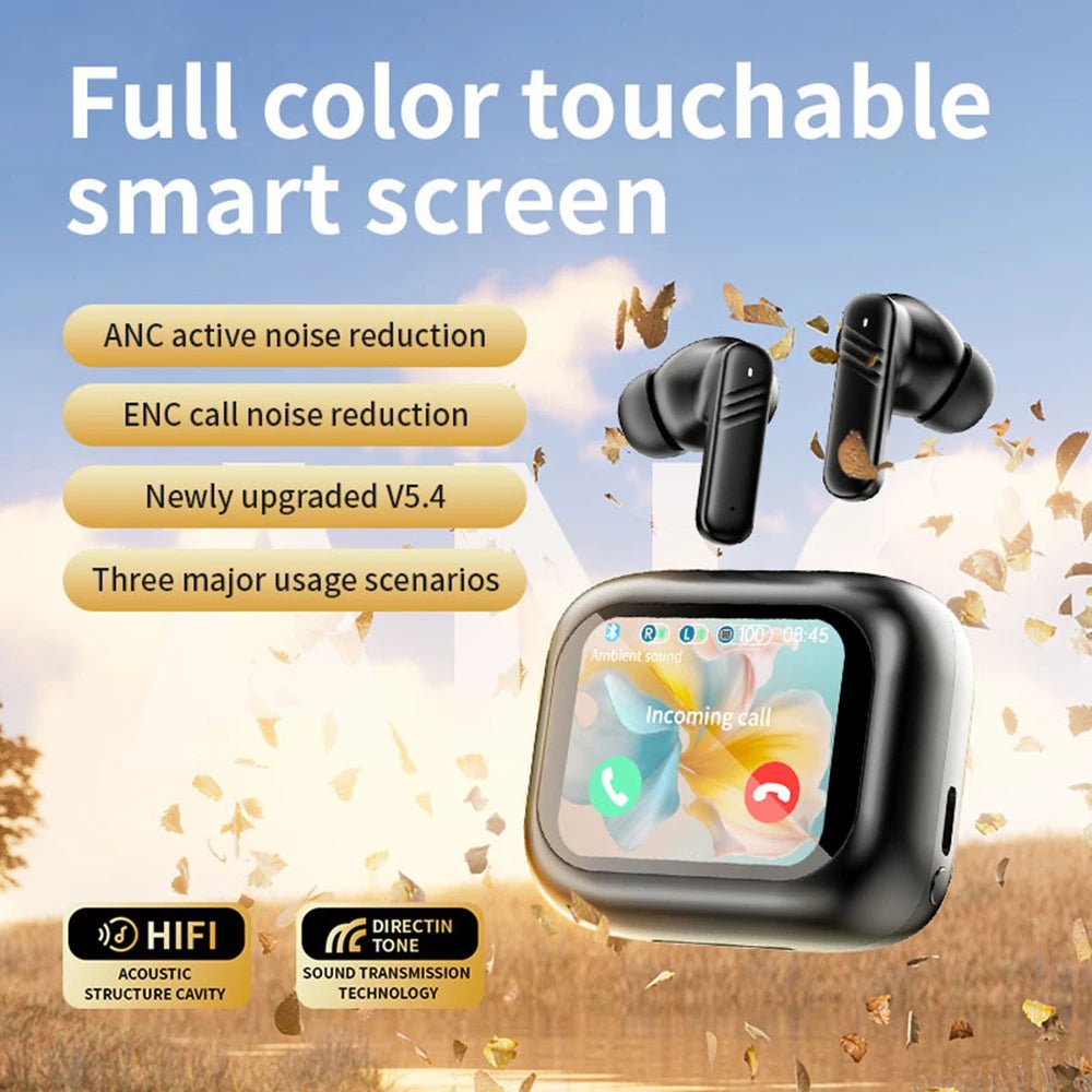 Wireless Earbuds With Touch Screen In - Ear Earphone ANC Noise Cancellation Long Battery ENC Mic Compatible For IOS Android - Lo Shop Desiderato - Wireless Earbuds With Touch Screen In - Ear Earphone ANC Noise Cancellation Long Battery ENC Mic Compatible For IOS Android - Lo Shop Desiderato - 